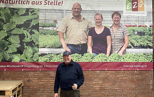 Heiner Wischendorff auf der Erzeugerfläche